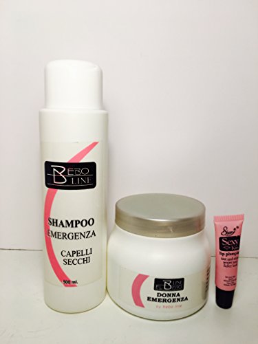 Bebo Line Emergenza Shampoo 500 Ml and Donna Emergenza Mask 500 ML For Dray hair Starry Lipgloss