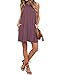 AUSELILY Women's Solid Plain Summer Sleeveless Swing Sundresses Tank Dress Mauve