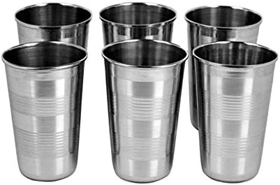 Jaipurwala Steel Glass Set Of 6 Stainless Glasses,Steel Glass Set,, Steel Glass For Drinking Water