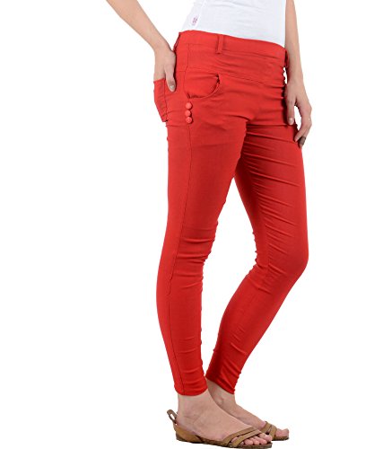 superior feelblue lycra jeggings for women (red)