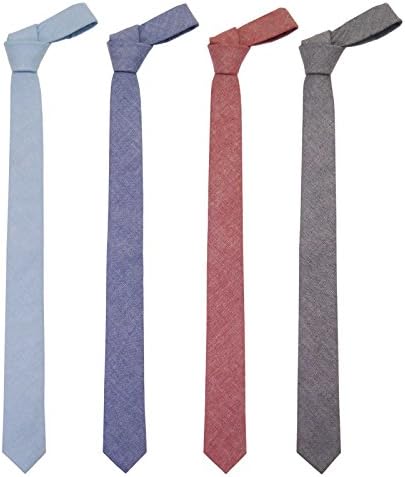Men's Cotton Solid Skinny Necktie 2" Tie