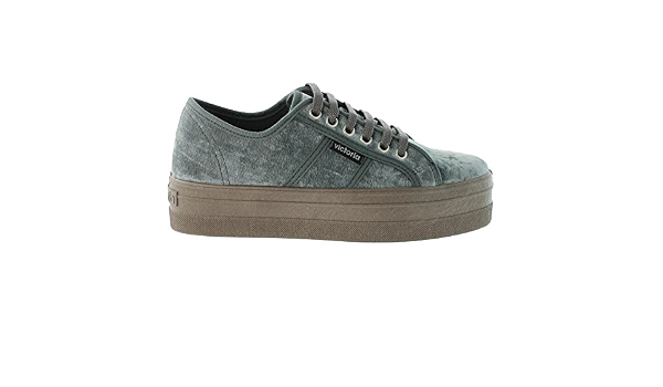 Zapatillas Victoria 09225 - Plataforma Blucher Suela Caramelo Gris Mujer,  Color Gris, Talla 41 : Amazon.es: Zapatos y complementos