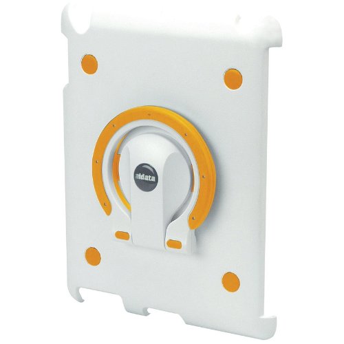 Aidata ISP202WO iPadStand Multi-function Stand, White Shell with White and Orange Ring For use with iPad 2; iPadStand can spin smoothly with angle adjustments between vertical and horizontal views