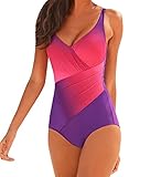 UniqueFashion Women's Summer Printed Padded Tankinis One-Pieces Swimsuits