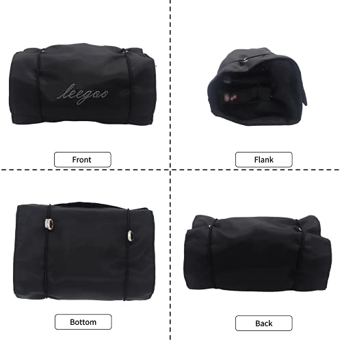 OSTKAKA Nylon Makeup Bag for Women， Small Travel Cosmetic Bag Makeup Pouch ，Zipper Toiletries Bag for Women (Black-B)