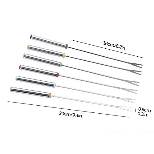 Pawaca Stainless Steel Fondue Forks, Set of 18 Dessert Fork with Heat Resistant Handle for Cheese Chocolate Fondue Roast Marshmallows Meat, Kitchen Tool Tableware for Kids - Thumbnail 6