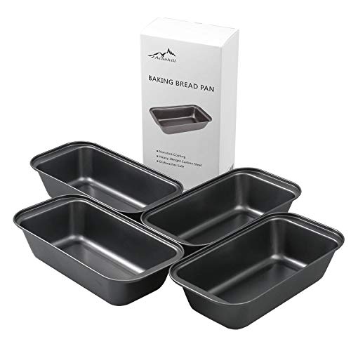 Arashill 4Piece Set Loaf Bread Pans, Nonstick Carbon Steel Baking