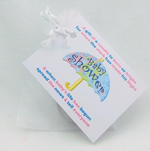 GORGEOUS CUTE BABY SHOWER CANDLE FAVOURS WITH SCENTED CANDLES - BLUE - PINK or WHITE for MUM MUMMY TO BE IDEAL FOR Baby Boy - Baby Girl or can't wait to find out (Pack of ( 15 ), Pink/Blue)