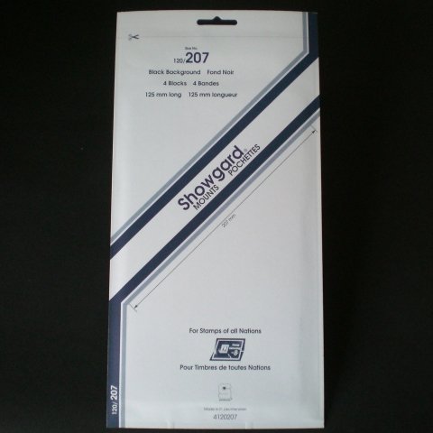 Showgard Pre-cut Black Stamp Mounts Size 120/207