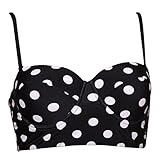 Dellukee Women's Retro Halter Bikini Top Swimsuit Top Underwired Tankini