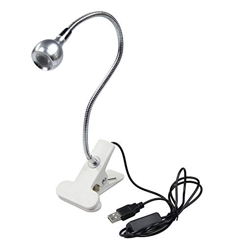 Double Chip 395nm UV LED Black Light fixtures with Gooseneck and clamp for UV Black Paint and Ultraviolet Curing, Portable Ultra Violet Blacklight 5V USB Input