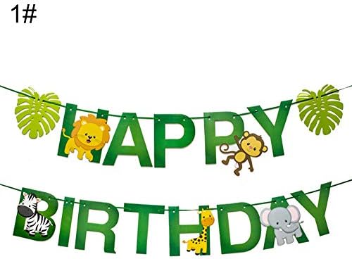 Grefaydin Banner Birthday Party Supplies 5m Cartoon Jungle Animals