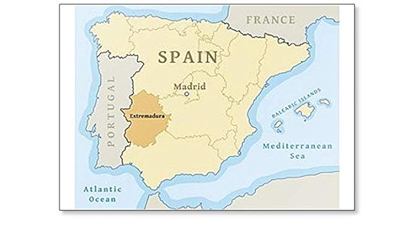 Imán para nevera con mapa de Extremadura en España : Amazon ...