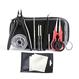 DIY Vape Building Tool Kit,10 Pieces General Household Tool Master Kit Organic Cotton/Ceramic Tweezers/Diagonal Pliers with Zipper Bag