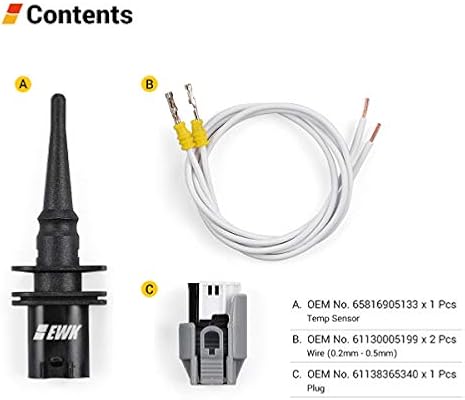 ewk outside ambient air temperature temp sensor connector for bmw e39 e46 amazon sg automotive ewk outside ambient air temperature