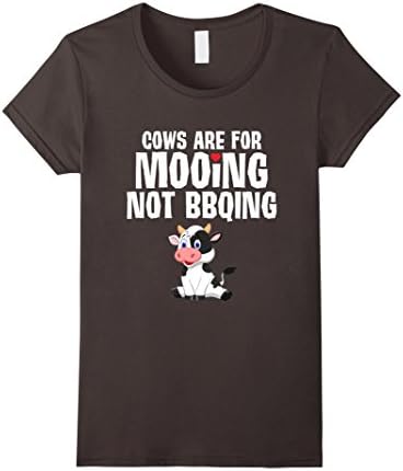 Women's Cows are for Mooing Not BBQ'ing Vegan T-Shirt Medium Asphalt