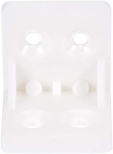 sourcing map Shelf Cabinet Door 90 Degree Plastic Corner Braces 27x27x27mm Angle Brackets, 12 Pcs White - Image 5