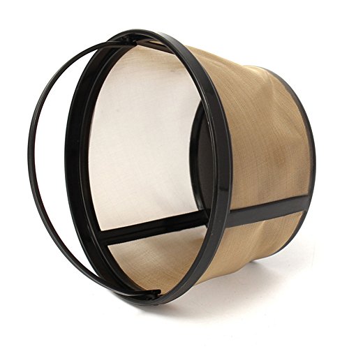 Permanent Basket-Style Gold Tone Coffee Filter designed for Mr. Coffee 10-12 Cup Basket-Style Coffeemakers