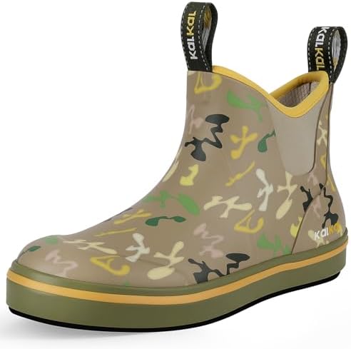 XTRATUF Mens Ankle Deck Boots in Green/Yellow Splash XtraTuf Men main image 2