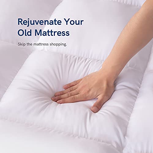 ELEMUSE Cal King Cooling Mattress Topper, Extra Thick Mattress pad for