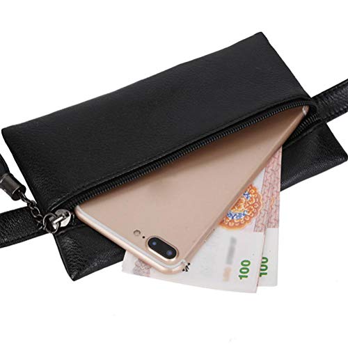 Sunshinehomely Fashion Women Girls Pure Color Tassel Leather Waist Pack Bags Handbag Messenger Shoulder Bag Chest Bag (Black)