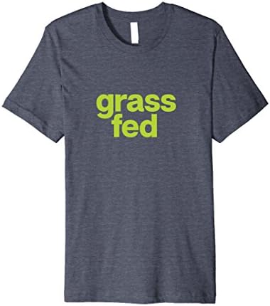 Mens Grass Fed vegetarian, vegan, plant based diet t-shirt Large Heather Blue