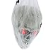 Halloween Haunters Hanging Life-Size Human Skull Inside Cocoon Spider Web Prop Decoration - Flashing Evil Red LED Eyes Light-Up - Spooky Human Skeleton Head - Haunted House Entryway Party Display