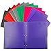 INFUN Heavy Duty Plastic pocket folders with 3 hole, Assorted Colors-12 pack