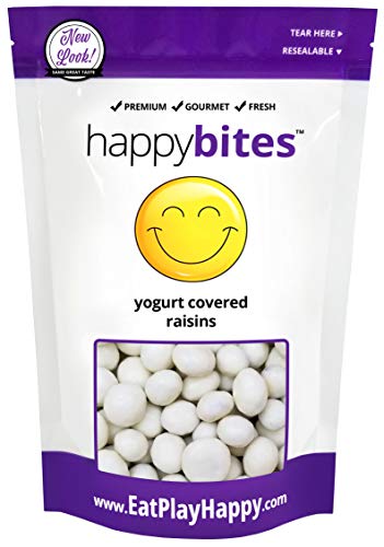 Happy Bites Yogurt Covered Raisins - Resealable Pouch Bag (1 Pound)
