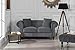Divano Roma Furniture Classic Modern Scroll Arm Velvet Chesterfield Love Seat Sofa (Grey)