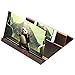 Mobile Phone Screen Magnifier,Merrday 12inch Wooden High Definition Smartphone Screen Amplifier Movie Video Amplifier with Wood Grain Anti-Radiation Flexible Expander Stand Holder (Coffee)