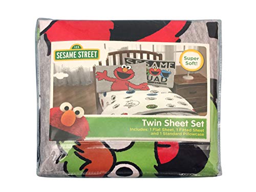 Sesame Street Elmo Hip Twin Sheet Set 3 Piece Set Super Soft And