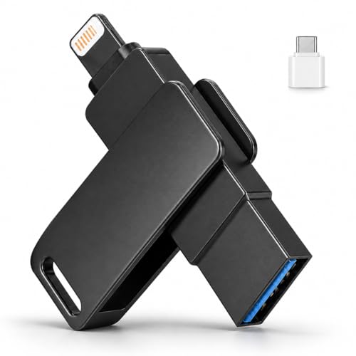 SIJEW 4 en 1 USB Memoria, Memoria USB 128 GB 3.0, Pendrive USB Externa para Celular, Unidad Flash USB para Guardado de Datos, Memory Stick Compatible con iPhone, iPad, Windows, Mac y Lunux
