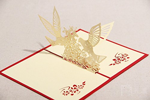 3D Pop Up Cards Creative Paper craft Greeting Cards for Birthday Thank You Sorry Wedding Anniversary Graduation Get Well Gift Greeting Cards for Every Occasion (Flying Birds)