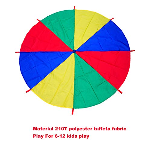 image for Uglyfish Kids Play Parachute - 6 ft Rainbow Play Parachute for Kids wi