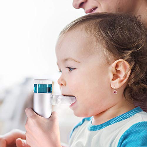 CISNO Handheld Ultrasonic Inhaler for Kids Adults, USB Rechargeable Humidifier Cool Mist for Home Use, with Mask and Mouthpiece