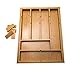 Bruntmor, 8 Compartment Expandable Drawer Silverware Organizer Bamboo Tray with Adjustable Dividers
