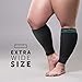 Vagabond 2XL Wide Calf Plus Size Graduated Compression Sleeves, 20-30 mmHg for Leg Fatigue, Pain, & Swelling (Black)