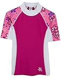 Tuga Girls Seaside S/S Rash Guard (UPF 50+), Blossom Pink, 13/14 yrs