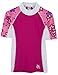 Tuga Girls Seaside S/S Rash Guard (UPF 50+), Blossom Pink, 13/14 yrs