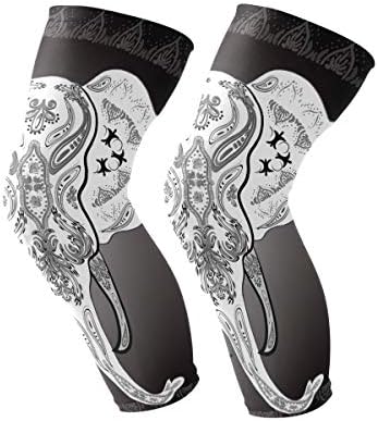 COOSUN Sugar Skull Elephant Knee Brace, Knee Compression Sleeves Support for Running, Arthritis, Meniscus Tear, Sports, Joint Pain Relief and Injury Recovery
