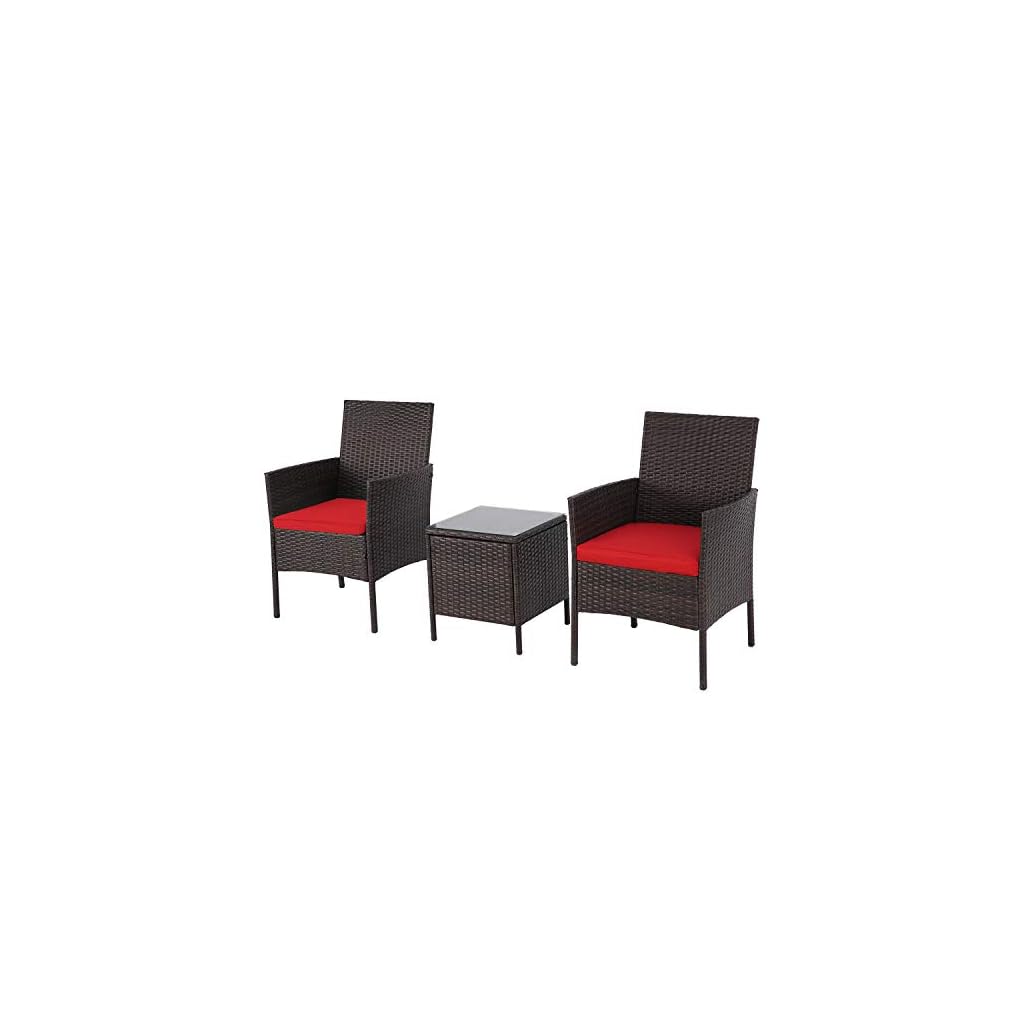 Lahaina Oakmont Patio Furniture Set 3 Piece Outdoor Wicker Bistro Set