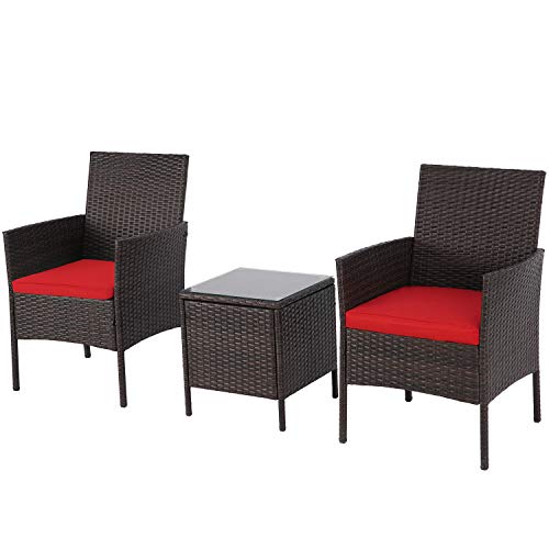 Lahaina Oakmont Patio Furniture Set 3 Piece Outdoor Wicker Bistro Set