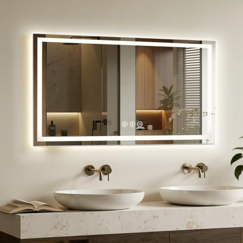 LED Bathroom Mirror with Anti-Fog and Memory Function