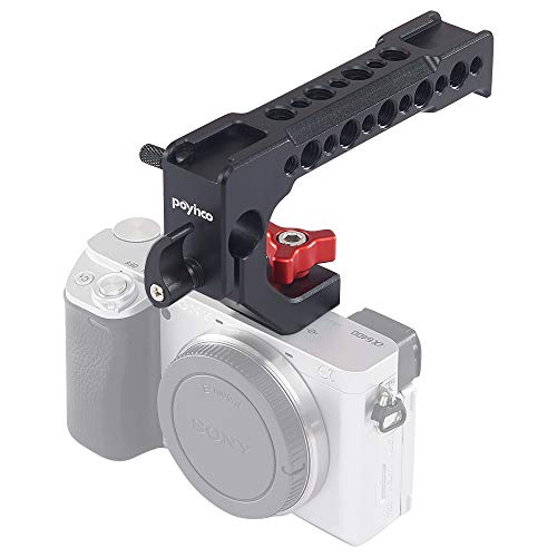 Poyinco Camera Top Handle Grip Cold Shoe Hot Shoe with Anti-Off Designed Adapter+15mm Rod Clamp - Thumbnail 2