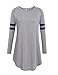 OURS Womens Round Neck Long Sleeve Jersey Shirt Loose Long T-Shirt Tops (XL, Gray)