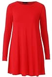 Forever Women's Long Sleeves Plus Size Plain Swing Hanky Dress