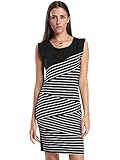 Choies Women's Cotton Casual Summer Fit Stripe Sleeveless Bodycon Dress