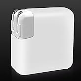 LCMOCICO 70W Charger Protective Sleeve Case for MacBook Air 13.6 inch 2022 A2681 A3113 M3 M2 Air 15 inch 2023 2024 Soft Silicone Power Adapter Cover for MacBook Pro 14 inch 2023 M3, White