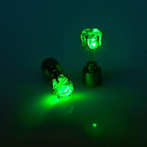 Bright LED Earring Ear Stud Earrings with Light Green Illuminated Earrings